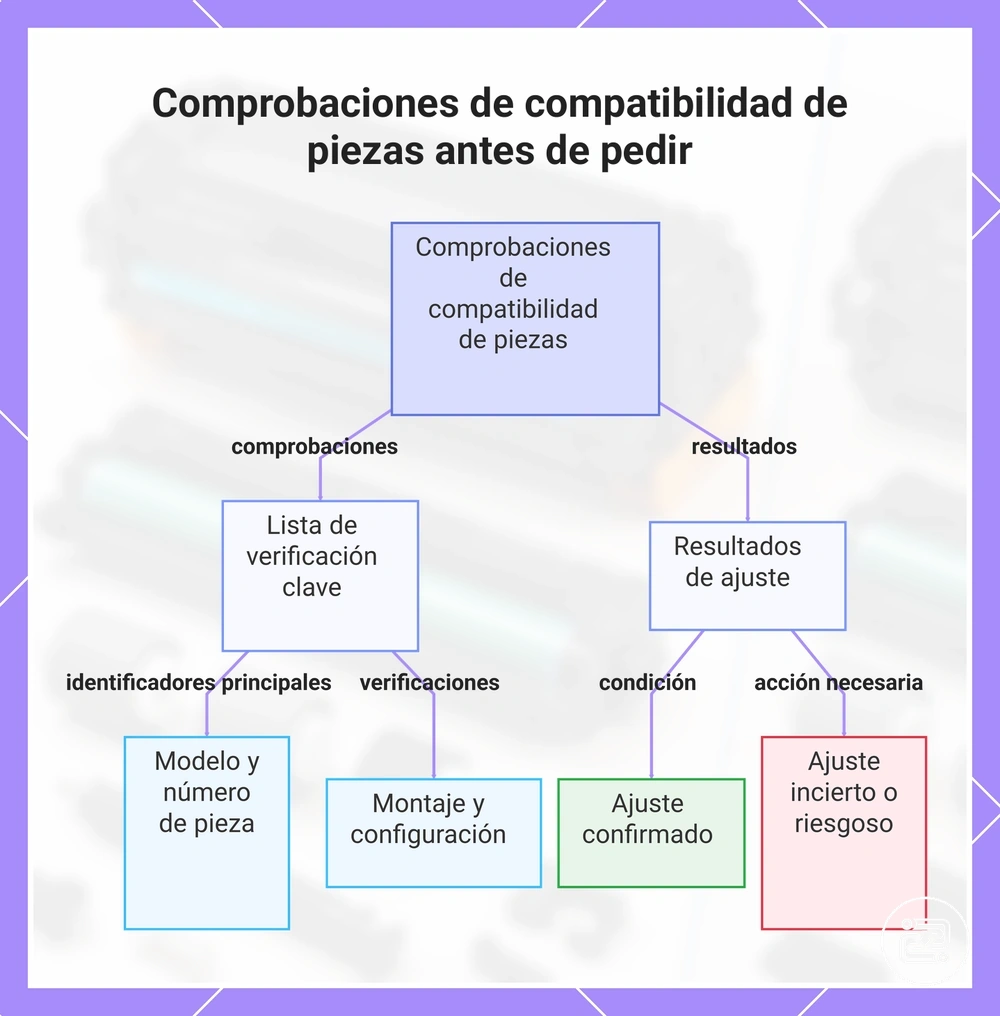 Comprobaciones de compatibilidad de piezas antes de pedir